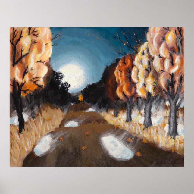 Moonlit Autumn Night: 30x24 Print (Front)