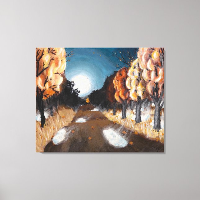 Moonlit Autumn Night: Canvas Print Large Uncropped (Front)