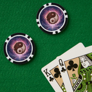 Moonlit Balance – Yin Yang of Eternal Light. Poker Chips