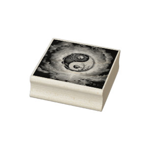 Moonlit Balance – Yin Yang of Eternal Light. Rubber Stamp