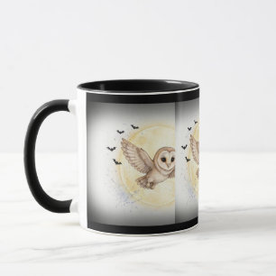 Moonlit Barn Owl Halloween Mug
