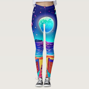 Moonlit Beach Colours  Leggings