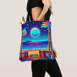 Moonlit Beach Colours  Tote Bag