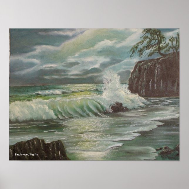 Moonlit Beach Poster (Front)