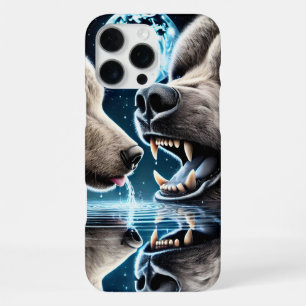 Moonlit Bears and Water Reflection Harmony iPhone 16 Pro Max Case