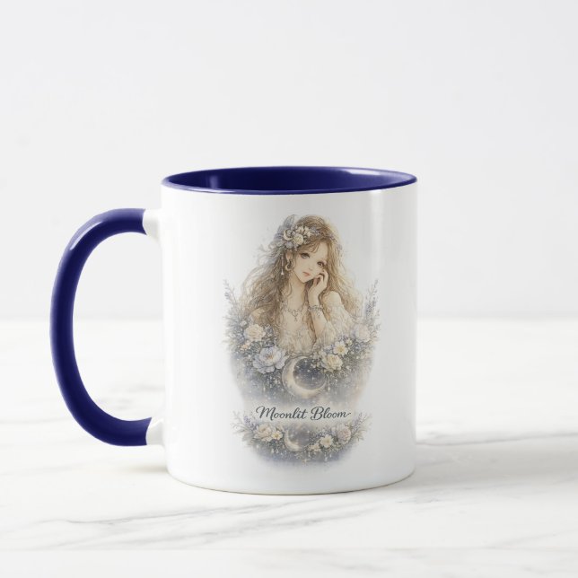 Moonlit Bloom Angel Mug (Left)