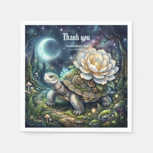 Moonlit Bloom – The Enchanted Celtic Turtle.  Napkin