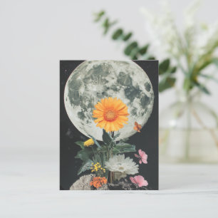 Moonlit Blooms Over Rustic Charm (2) Postcard