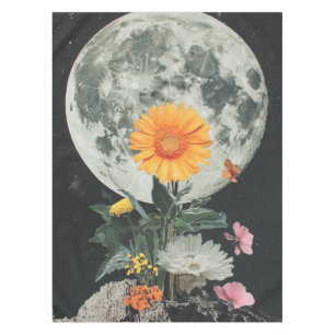 Moonlit Blooms Over Rustic Charm (2) Tablecloth