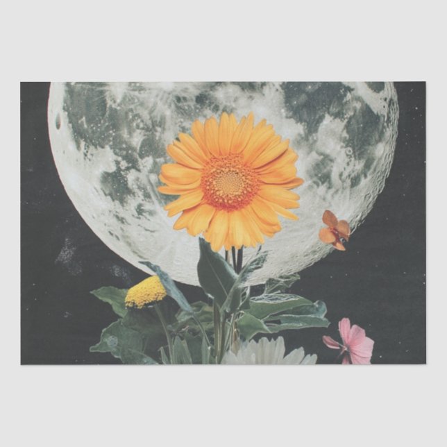 Moonlit Blooms Over Rustic Charm (2) Tissue Paper (Front)