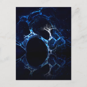 Moonlit Blue Cave Mouth, Fractal Art. Postcard