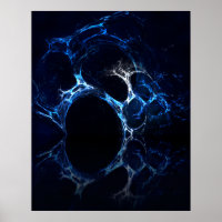 Moonlit Blue Cave Mouth, Fractal Art.