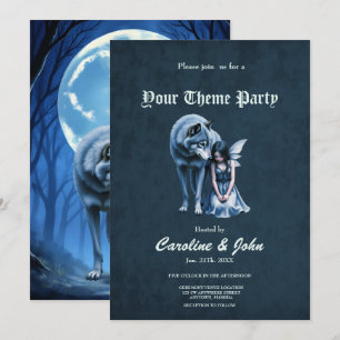 Moonlit Bond – The Wolf and the Gothic Fairy.   Invitation