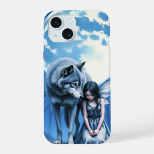 Moonlit Bond – The Wolf and the Gothic Fairy. iPhone 15 Case