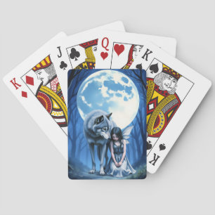 Moonlit Bond – The Wolf and the Gothic Fairy. Playing Cards
