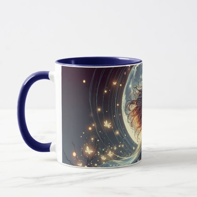 Moonlit Butterfly Enchantress Fantasy Mug (Left)