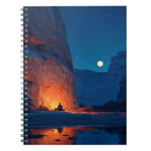 Moonlit Canyon Campfire Notebook