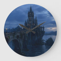 Moonlit Castle Bridge Wall Clock