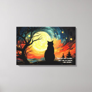 Moonlit Cat Canvas Print