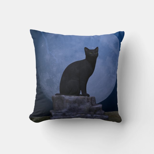 Moonlit Cat Cushion (Front)