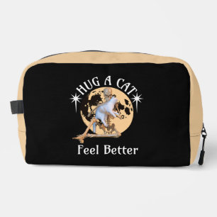 Moonlit Cat Hug Skeleton Comfort Humour Dopp Kit