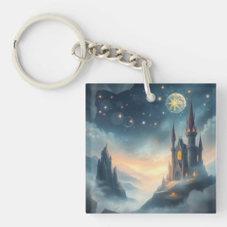 Moonlit Celestial Castle Key Ring