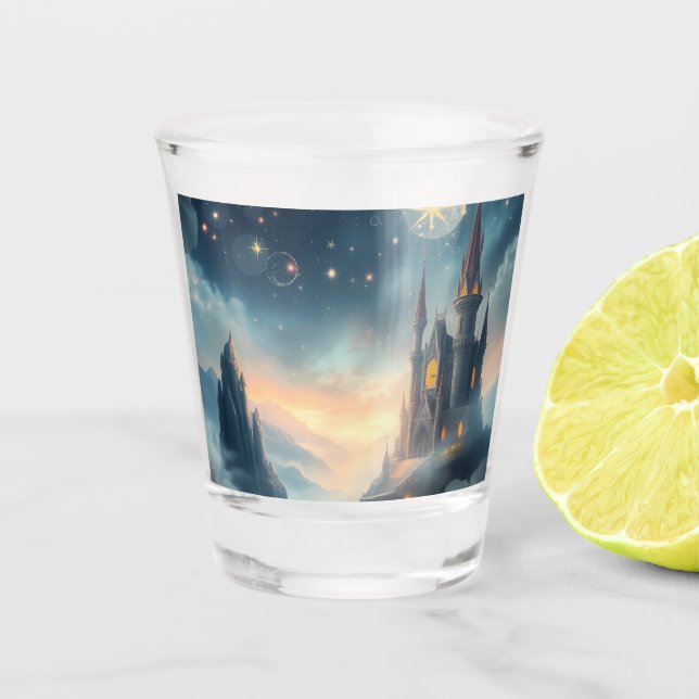  Moonlit Celestial Castle Shot Glass (Front)