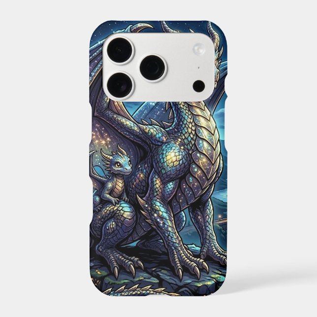 Moonlit Celestial Dragons and Castle (Back)