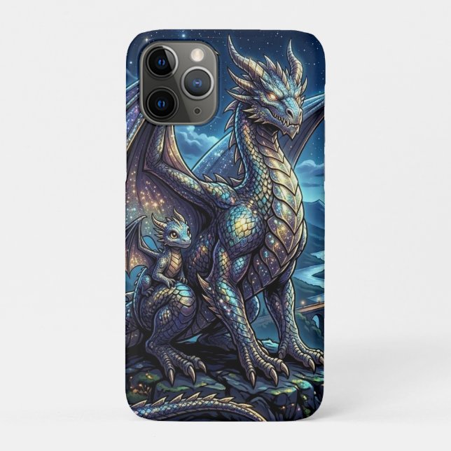 Moonlit Celestial Dragons and Castle Case-Mate iPhone Case (Back)