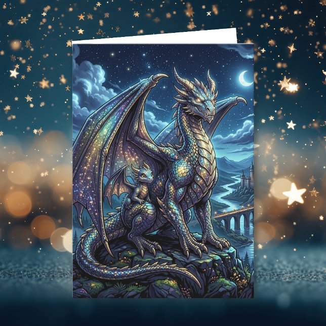 Moonlit Celestial Dragons | Happy Father's Day Card (Creator Uploaded)
