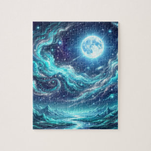 Moonlit Celestial Waves Jigsaw Puzzle