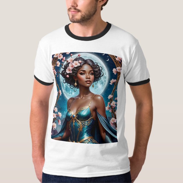 Moonlit Cherry Blossom Fantasy T-Shirt (Front)