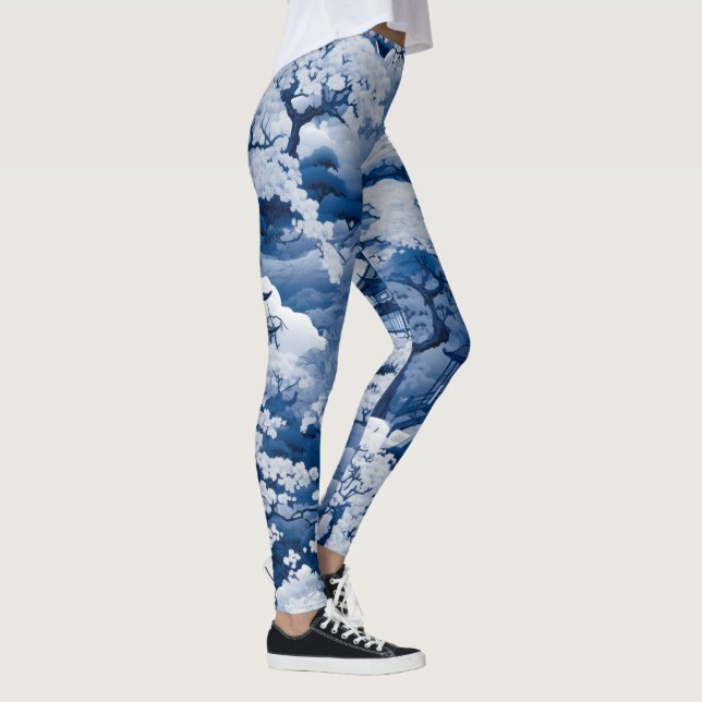 Moonlit Cherry Blossom Leggings (Right)