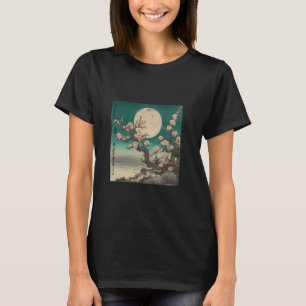 Moonlit Cherry Blossom Night Japanese Scene T-Shirt