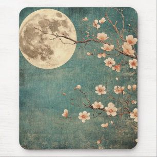 Moonlit Cherry Blossom Serenity Mouse Mat