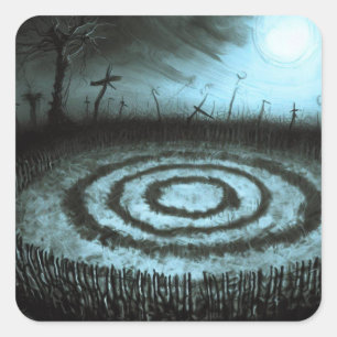 Moonlit Circles Square Sticker