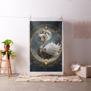 Moonlit Clockwork Swan – Keeper of Curious Dreams. Fabric