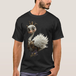 Moonlit Clockwork Swan – Keeper of Curious Dreams. T-Shirt