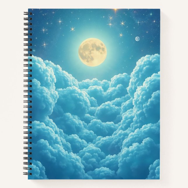 Moonlit Cloud Sky Notes Journal (Front)