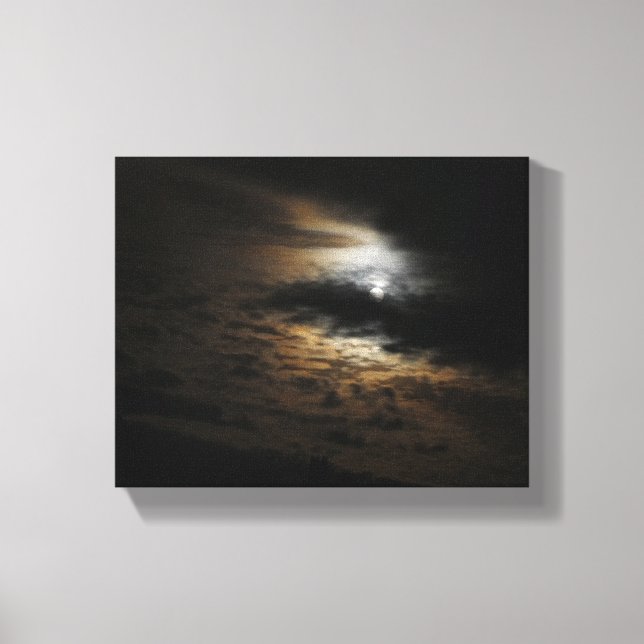 Moonlit Clouds Night Sky Photography  Canvas Print (Front)