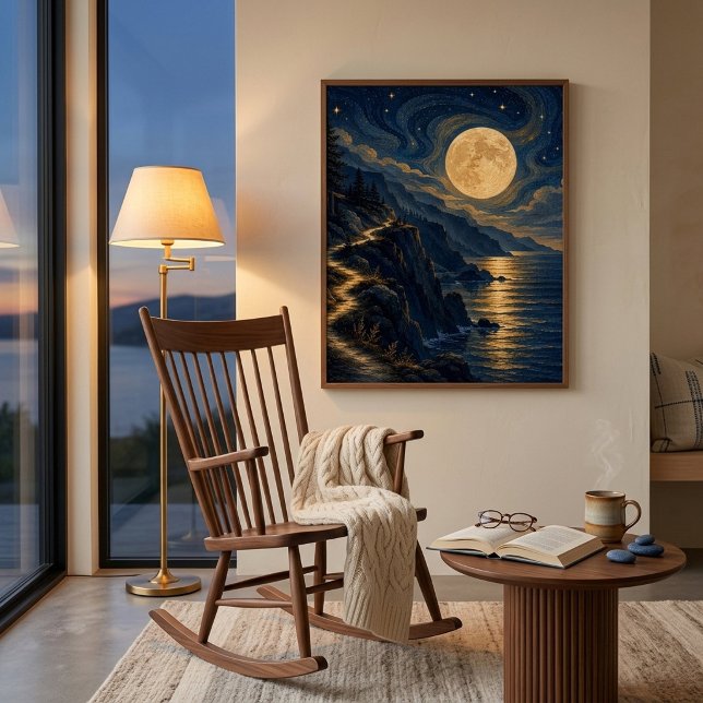 Moonlit Coastal Path Art Poster (Creator Uploaded)