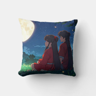 Moonlit Companions Throw Pillow
