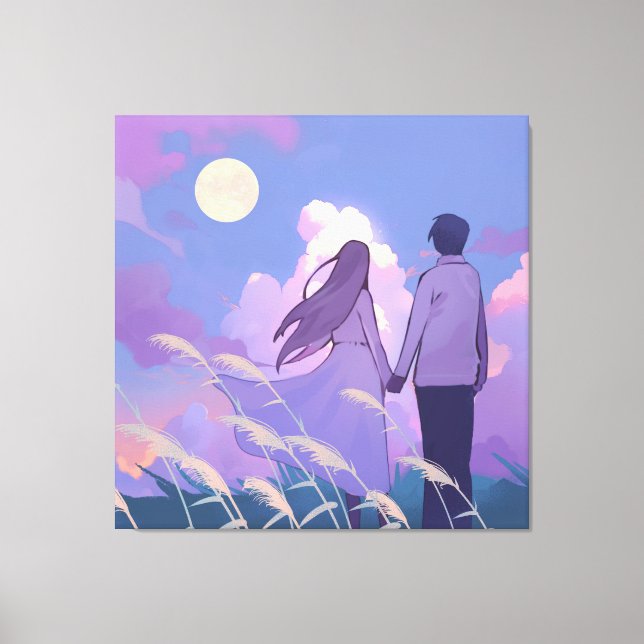 Moonlit Companionship Canvas Print (Front)