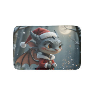 Moonlit Cookie Bandit – The Grey Christmas Dragon. Bath Mat