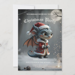 Moonlit Cookie Bandit – The Grey Christmas Dragon. Invitation
