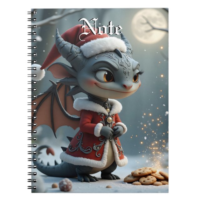 Moonlit Cookie Bandit – The Grey Christmas Dragon. Notebook (Front)