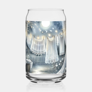Moonlit Cottagecore Laundry Line Can Glass