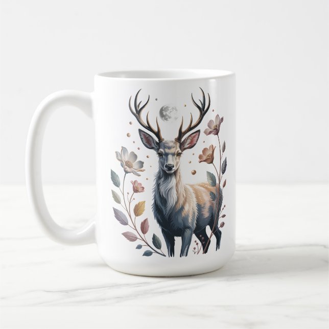 Moonlit Deer Glow Coffee Mug (Left)