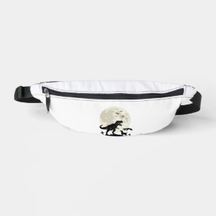 Moonlit Dinosaur Dog Graveyard Silhouette Shirt_1 Bum Bags