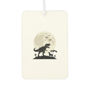 Moonlit Dinosaur Dog Graveyard Silhouette Shirt_1 Car Air Freshener